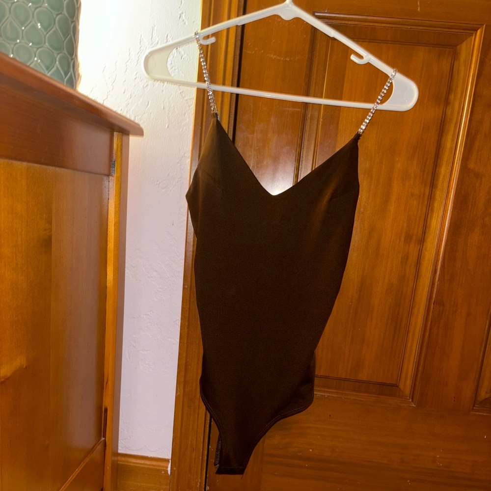 Brown Satin Bodysuit